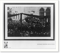 Historic Framed Print, [Richard Wagner, 1813-1883; scene at funeral; crowd around hearse],  17-7/8" x 21-7/8"