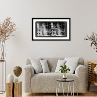 Great stone chimney and fireplaces, interior of Old Faithful Inn, Yellowstone National Park, Historic Print