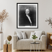 Historic Framed Print, [Sir Richard Steele, 1672-1729, head-and-shoulders portrait, facing left],  17-7/8" x 21-7/8"