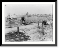 D.C. Wash. - Massachusetts Ave. Road and railroad construction on Mass. Ave. Heights, looking NW from Naval Observatory Circle. March 24, 1911, Antique Poster