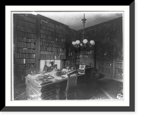 Historic Framed Print, [George Bancroft, 1800-1891, half-length portrait, seated at desk in library, facing front],  17-7/8" x 21-7/8"
