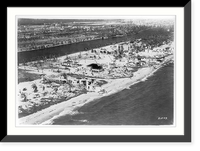 Fla. - Miami - aerial view along beach after hurricane, Antique Wall Art