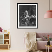 Historic Framed Print, [Julia (Ward) Howe, 1819-1910, three-quarter length portrait, seated, facing right],  17-7/8" x 21-7/8"