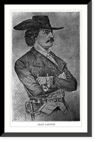Historic Framed Print, [Jean LaFitte, half, facing right],  17-7/8" x 21-7/8"