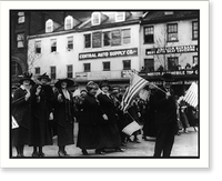 Liberty Bond drive, 1918 - man and women with U.S. flags marching in parade, 1000 block of Pennsyvania Ave, Washington, D.C, Vintage Wall Art