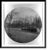 D.C. Wash. - misc. circular photos, 1888-1889: horse-drawn trolley in snow, Historic Reproduction