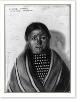 Historic Framed Print, Living Woman, Northern Cheyenne,  17-7/8" x 21-7/8"