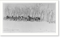 Old Napoleon guns about to start on the Wolf Mountain campaign, 1876-77, against Sitting Bull and Crazy Horse, hostile Sioux, Montana, Vintage Poster
