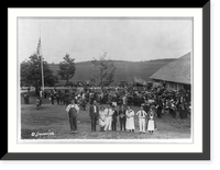 County or state fair in New England: large group outside fair building, Historic Print