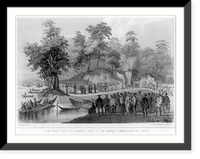 Com. Perry paying his farewell visit to the Imperial commissioners at Simoda.from nature by Heine ; lith. of Sarony & Co., New York, Antique Print