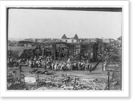 Philippines, Manila, 1899: market scene outside ruins of old market, Vintage Print