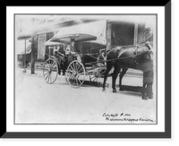 Historic Framed Print, [John Davison Rockefeller, 1839-1937, seated in back of horse-drawn carriage],  17-7/8" x 21-7/8"