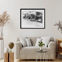 Historic Framed Print, [John Davison Rockefeller, 1839-1937, seated in back of horse-drawn carriage],  17-7/8" x 21-7/8"