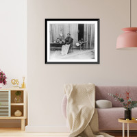 Historic Framed Print, Good Times come a Knockin' at de Doah"",  17-7/8" x 21-7/8"