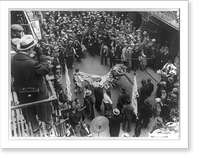 New Year's dragon in Pell St. of New York City's Chinatown. 1931. Crowd and photographers, Antique Poster