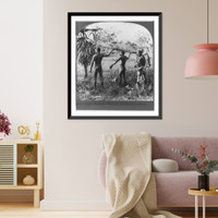 Historic Framed Print, Native kangaroo hunters, Queensland, Australia,  17-7/8" x 21-7/8"