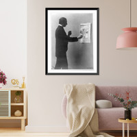 Mills Thompson, three-quarter length portrait, standing, drawing Frances Benjamin Johnston business poster, Historic Reproduction