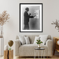 Mills Thompson, three-quarter length portrait, standing, drawing Frances Benjamin Johnston business poster, Historic Reproduction