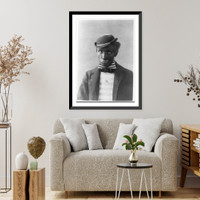 Historic Framed Print, Man in blackface as minstrel,  17-7/8" x 21-7/8"