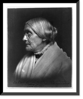 Historic Framed Print, [Susan Brownell Anthony, 1820-1906, head-and-shoulders portrait, left profile],  17-7/8" x 21-7/8"