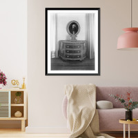 Chest of drawers over which hangs portrait painting of Frederick the Great, Reichs Chancellery, Berlin, Germany, Antique Wall Art