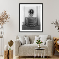 Chest of drawers over which hangs portrait painting of Frederick the Great, Reichs Chancellery, Berlin, Germany, Antique Wall Art