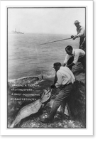 Tex. - Galveston - landing a tarpon - exciting sport - a daily occurrence at Galveston"" Classic, Antique Print