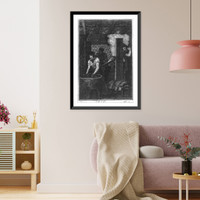 Historic Framed Print, [Men doing laundry],  17-7/8" x 21-7/8"