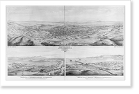 Cal. - Los Angeles County: bird's-eye views of Los Angeles, looking toward ocean; Wilmington, looking toward Sierra Madres; and Santa Monica, looking South to ocean and Santa Monica Mts. Antique