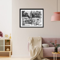 American families who came from foreign countries (Mexico, Germany, Holland, & Russia); composite of 4 photos of home scenes, Vintage Print