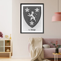 Historic Framed Print, Hamilton of Grange - coat of arms,  17-7/8" x 21-7/8"