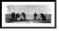 Historic Framed Print, [8-man buffalo hunt - skinning a carcass],  17-7/8" x 21-7/8"