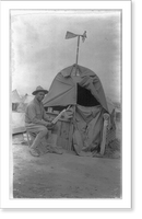 24th Infantry Reg. (Negro) in Mexico, 1916: man reading paper by his tent shack, Historic Print
