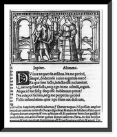 Actors portraying Jupiter and Alcinena in a stage setting, Historic Print