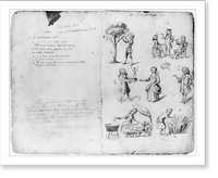 Drawings of annual guild days of Norwich, England, 1705, Antique Poster