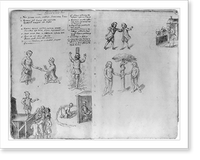 Drawings of annual guild days of Norwich, England, 1705 - 6, Antique Print