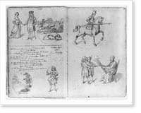 Drawings of annual guild days of Norwich, England, 1705 - 15, Antique Poster
