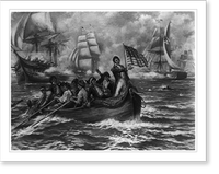 ABNER BENYON (Capt. E.B. Watts) in a hurricane, April 16, 1881, Antique Print