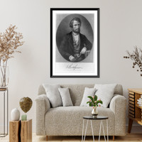 Historic Framed Print, [Ephraim George Squier, half-length portrait, seated, facing right],  17-7/8" x 21-7/8"