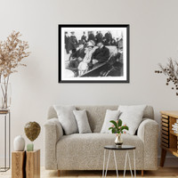 Historic Framed Print, [Washington, D.C. - inauguration of Calvin Coolidge - Coolidges and Sen. Curtis in open carriage on way to Capitol],  17-7/8" x 21-7/8"