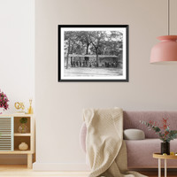 Mass. - Boston - Franklin Park Zoo in Jamaica Plain; view of visitors looking at bear cages, Vintage Print
