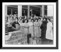 Wooden box industry - female workers posing with Mrs. Graham, Antique Wall Art
