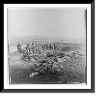 Historic Framed Print, [In besieged Port Arthur - Russians praying over dead comrades brought back from the front],  17-7/8" x 21-7/8"