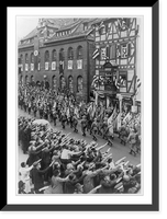 Parade on Nuremburg street; troops and flags, 1933, Vintage Poster