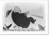 Winston Spencer Churchill, 1874- ; caricature by German cartoonist Seppla; being attacked by U-Boat, Historic Reproduction