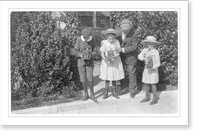 3 children sighting box cameras, Antique Poster