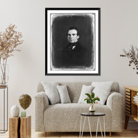 Historic Framed Print, [James Shields, 1810-1879, bust portrait, facing left],  17-7/8" x 21-7/8"
