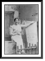 Advertisement - woman at clothesline with bar of Kirkman's Borax Soap Classic, Vintage Wall Art