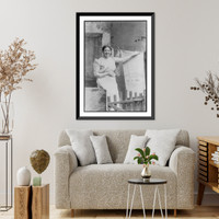 Advertisement - woman at clothesline with bar of Kirkman's Borax Soap Classic, Vintage Wall Art
