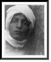 Historic Framed Print, [Youth in Middle-Eastern costume with turban with turban],  17-7/8" x 21-7/8"